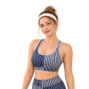 Custom Women Color Block Stripe Racerback Yoga Bra | U-Neck Medium Support