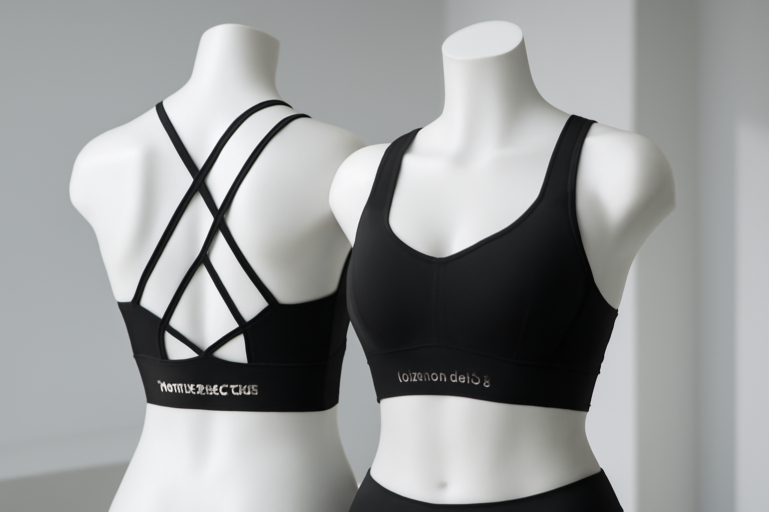 Close-up of BetterActive yoga bra and sports bra design details