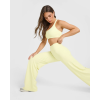 Custom Straight Leg Bottoms | Pastel Yellow | Wide Leg Leggings for Yoga and Casual Wear