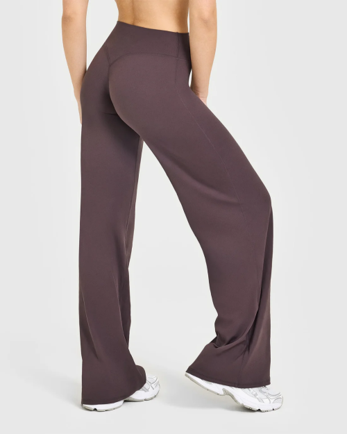 Straight Leg Bottoms | Pastel Yellow Wide Leg Leggings | Custom Activewear for Yoga & Gym