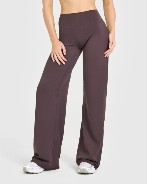 Straight Leg Bottoms | Pastel Yellow Wide Leg Leggings | Custom Activewear for Yoga & Gym