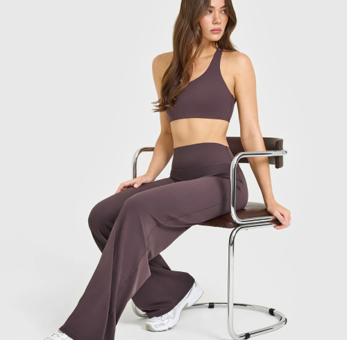 Straight Leg Bottoms | Pastel Yellow Wide Leg Leggings | Custom Activewear for Yoga & Gym