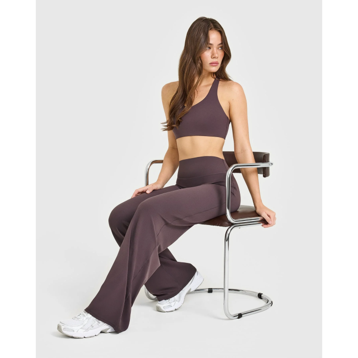 Straight Leg Bottoms | Pastel Yellow Wide Leg Leggings | Custom Activewear for Yoga & Gym