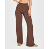 Custom Espresso Brown Wide Leg Leggings | Straight Leg Bottoms for Wholesale | OEM Yoga & Gym Activewear