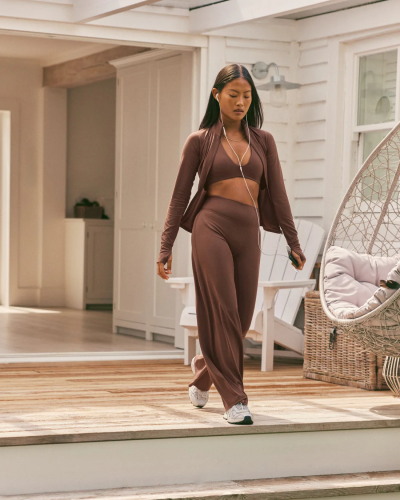 Custom Espresso Brown Wide Leg Leggings | Straight Leg Bottoms for Wholesale | OEM Yoga & Gym Activewear