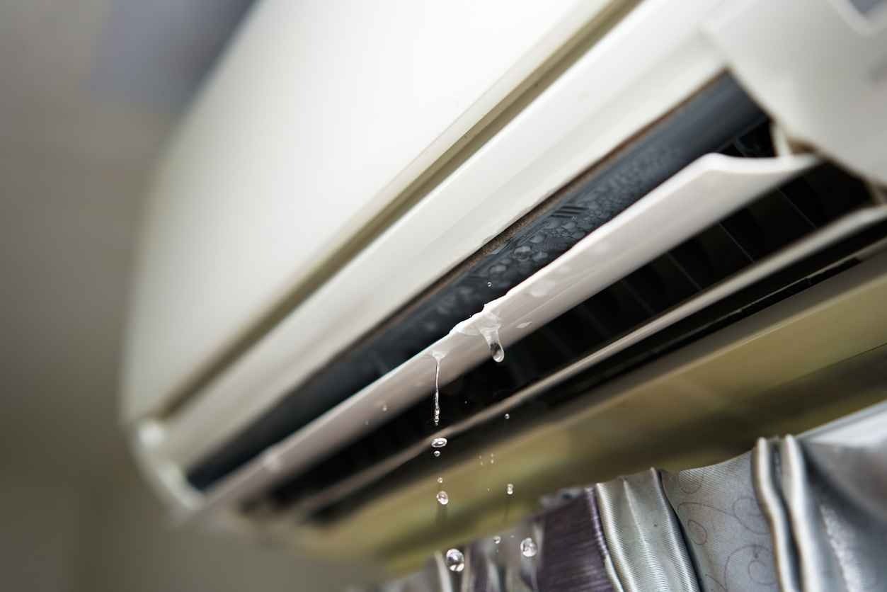 Why is there water leakage around the indoor unit?