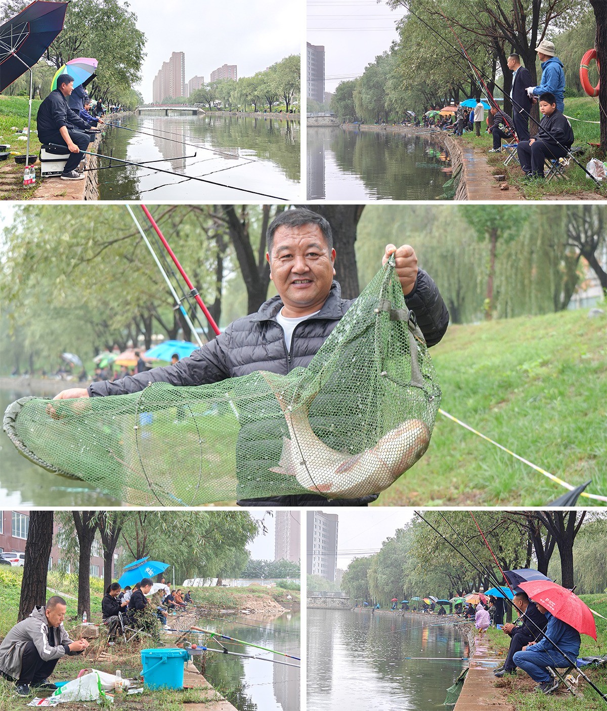 Marketing elites fishing under umbrellas
