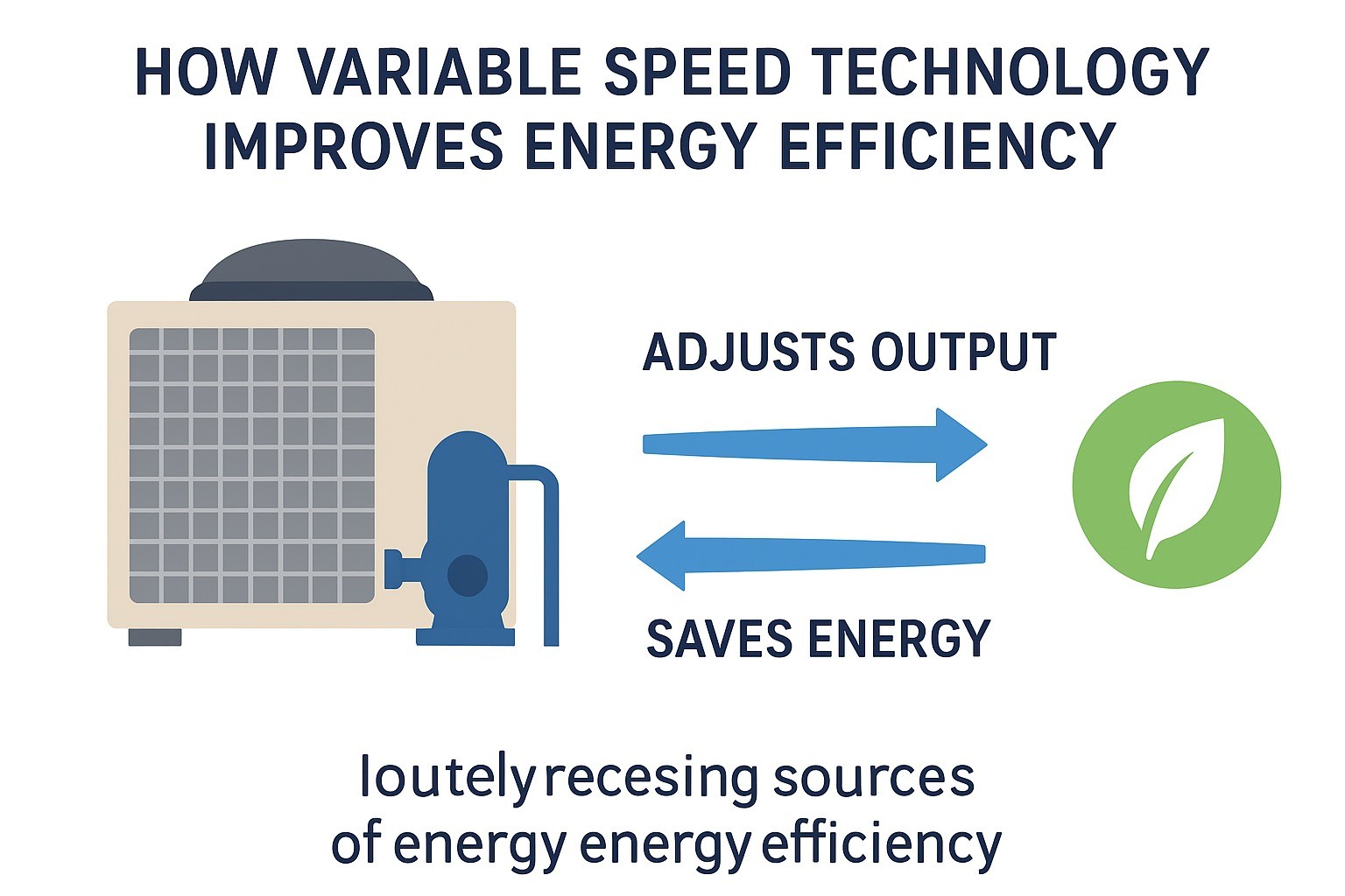 How does the variable speed technology improve energy efficiency?