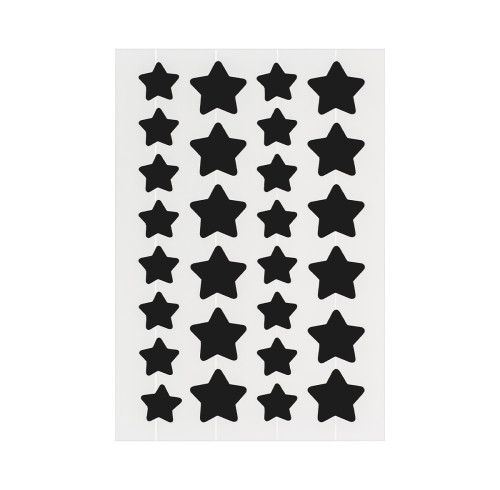 Twin Size Star Acne Spot Stickers in Sleek Black with Cut Lines
