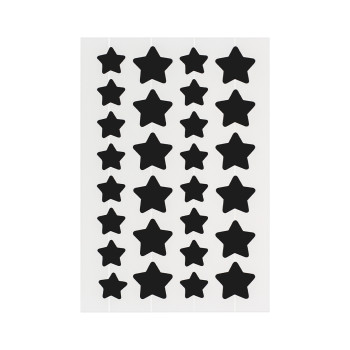 Twin Size Star Acne Spot Stickers in Sleek Black with Cut Lines