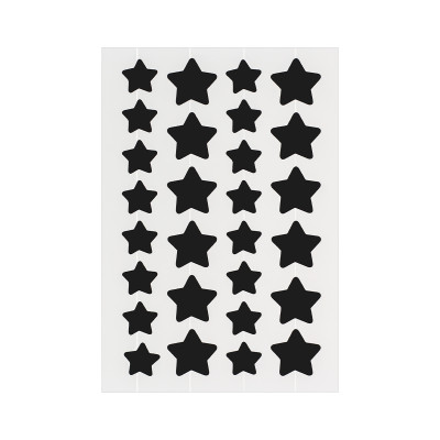 Twin Size Star Acne Spot Stickers in Sleek Black with Cut Lines