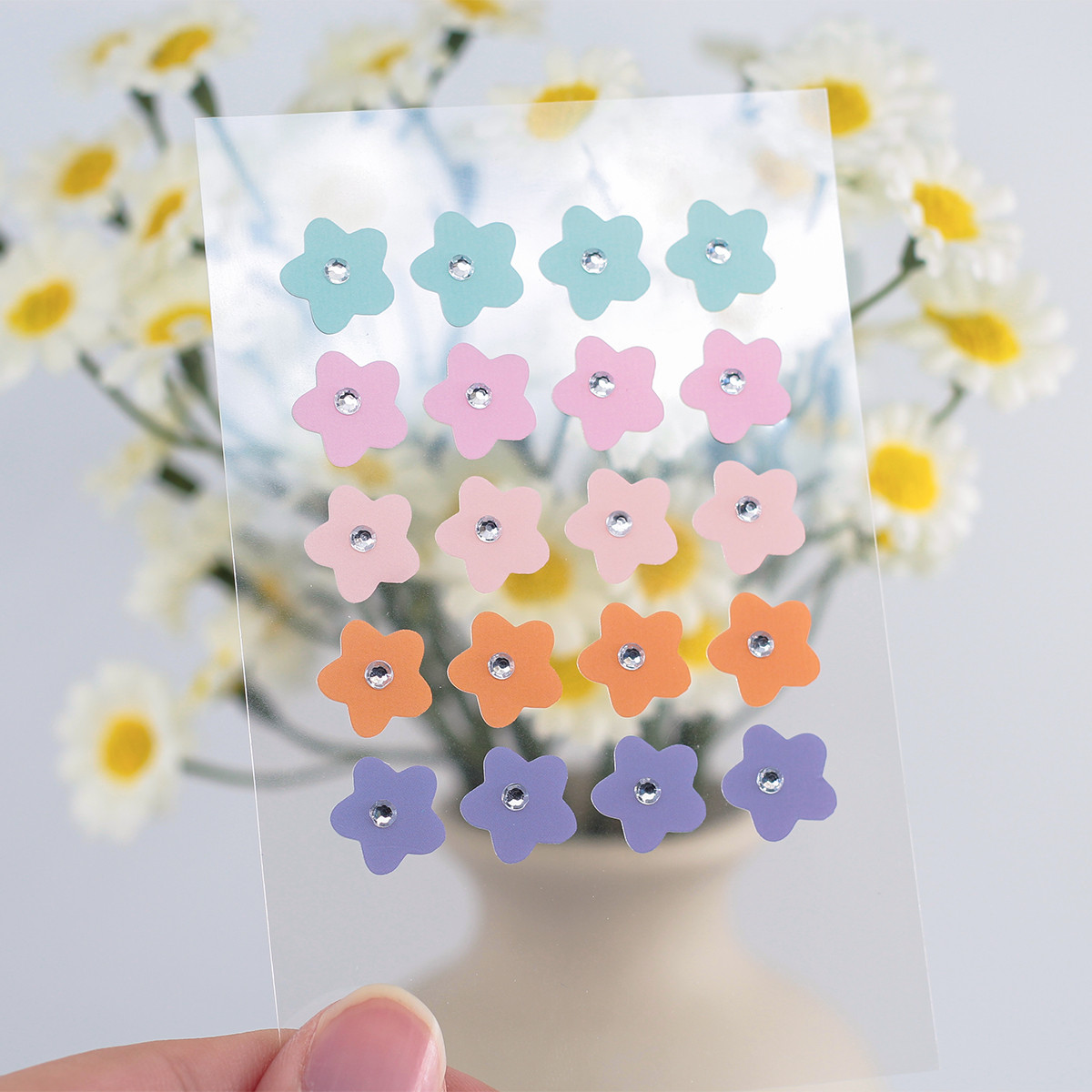 Flower Shaped Pimple Patch with Crystles