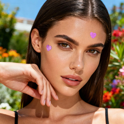 Pink Heart Glitter Hydrocolloid Patches for a Sparkling Self-Care Ritual