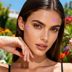 Pink Heart Glitter Hydrocolloid Patches for a Sparkling Self-Care Ritual