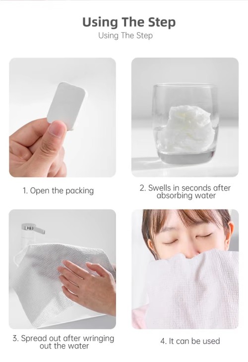 Hotel Quality Compressed Towels Disposable Printed Face Magic Towel Tablet For Face Cleansing