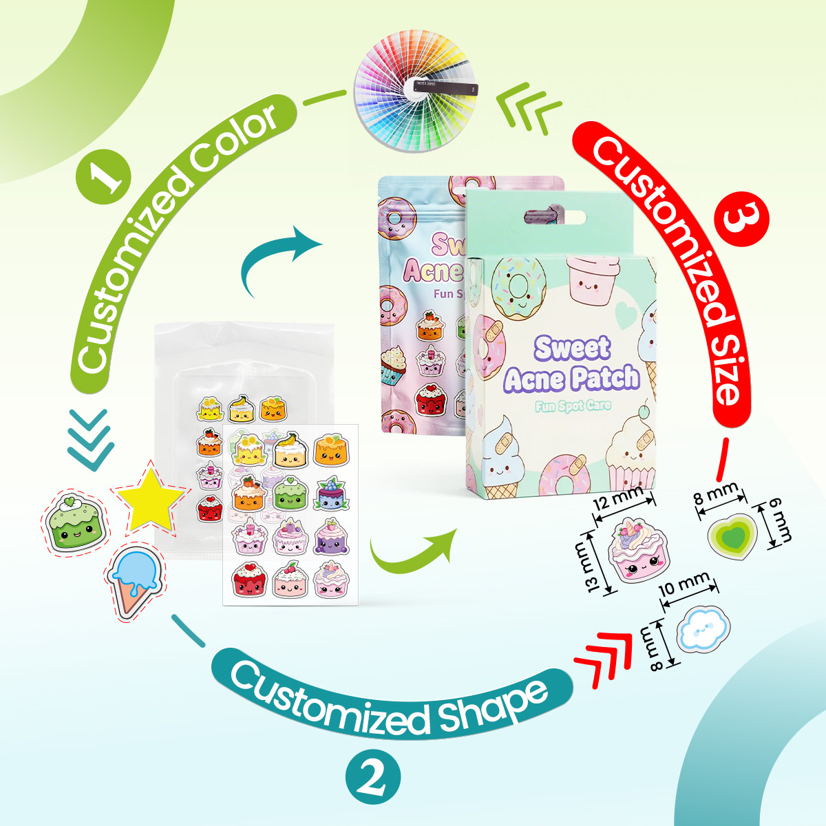 A person applying a clear acne patch to their cheek.