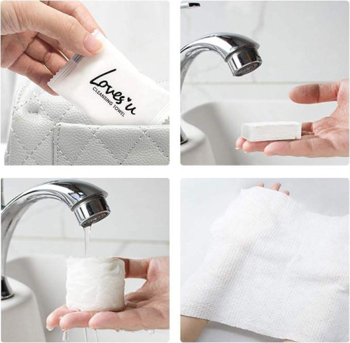 Hotel Quality Compressed Towels Disposable Printed Face Magic Towel Tablet For Face Cleansing
