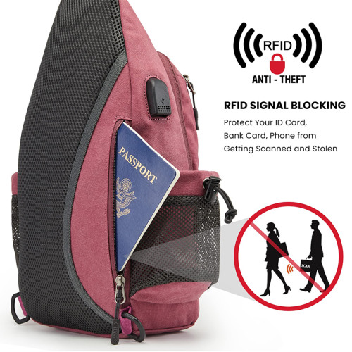 Factory Wholesale Sling Bag RFID Blocking Sling Backpack Crossbody Bag for Women