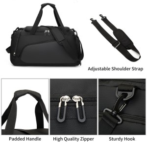 Factory Wholesale Low MOQ Waterproof Gym Bag with Shoe Sports Duffle Bags