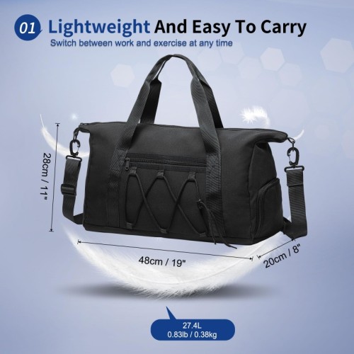 Laptop Tote Bag Lightweight Gym Bag with Shoe Water Resistant Sports Duffel Bag