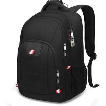Factory Wholesale Travel Laptop Backpack Black Backpack for Men and Women with USB Slit Business
