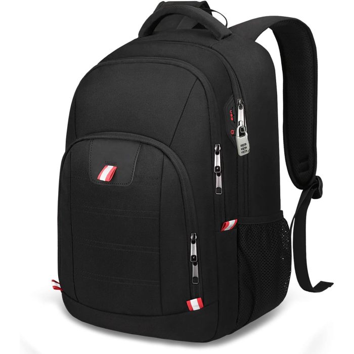 Factory Wholesale Travel Laptop Backpack Black Backpack for Men and Women with USB Slit Business