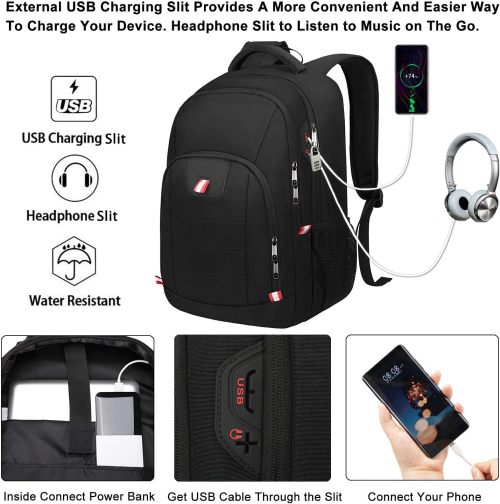 Factory Wholesale Travel Laptop Backpack Black Backpack for Men and Women with USB Slit Business