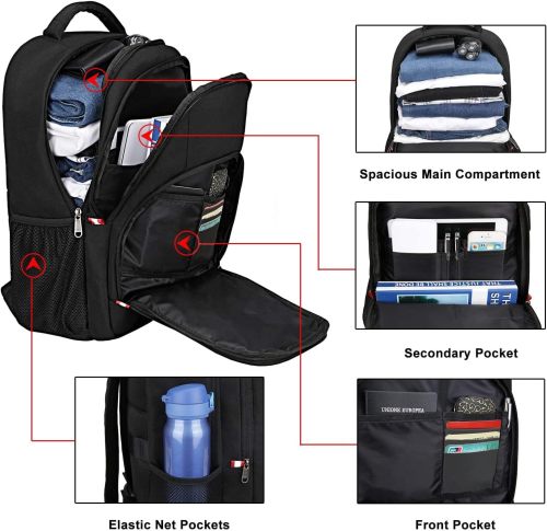 Factory Wholesale Travel Laptop Backpack Black Backpack for Men and Women with USB Slit Business