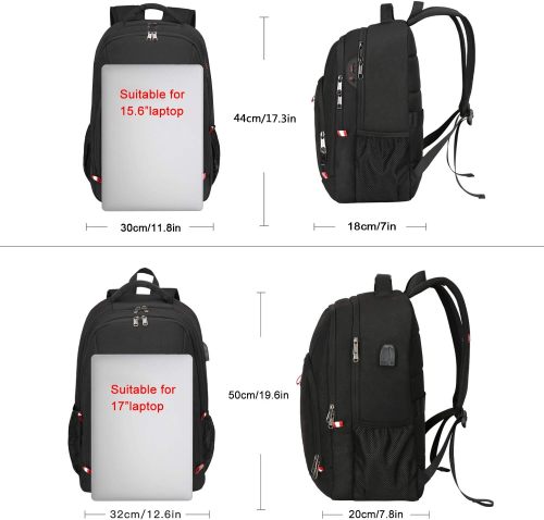 Factory Wholesale Travel Laptop Backpack Black Backpack for Men and Women with USB Slit Business