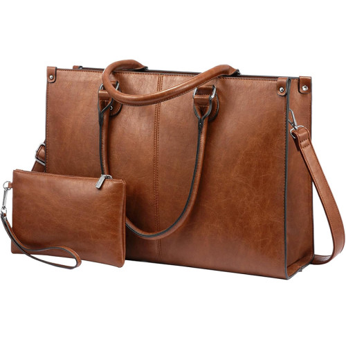 Custom Factory Wholesale Laptop Tote Bag for Women Leather Work Computer Bag