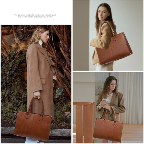 Custom Factory Wholesale Laptop Tote Bag for Women Leather Work Computer Bag