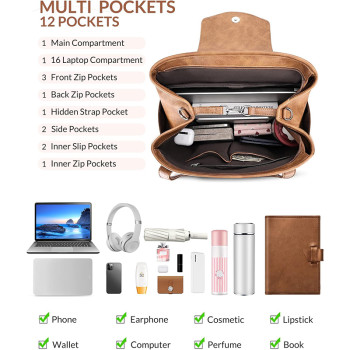 Factory Wholesale Laptop Bag for Women Designer Leather Laptop Backpack