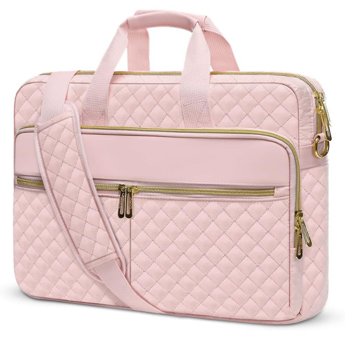 Bulk Pricing Laptop Bag  Computer Messenger Bag Office Travel Business with 3 Pockets&Strap Pink