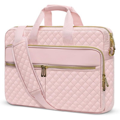 Bulk Pricing Laptop Bag  Computer Messenger Bag Office Travel Business with 3 Pockets&Strap Pink
