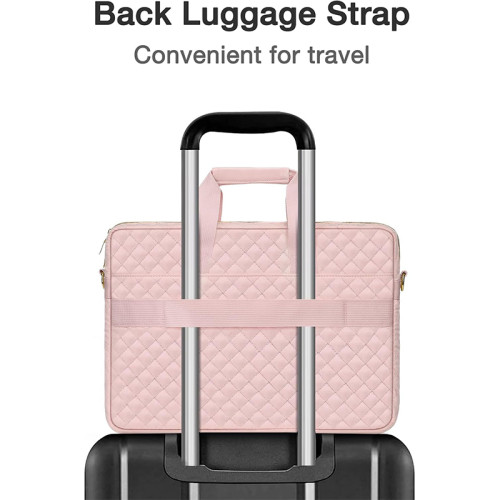 Bulk Pricing Laptop Bag  Computer Messenger Bag Office Travel Business with 3 Pockets&Strap Pink