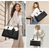 Factory Wholesale Laptop Tote Bag for Women Waterproof PU Leather Work Bag with Clutch Purse