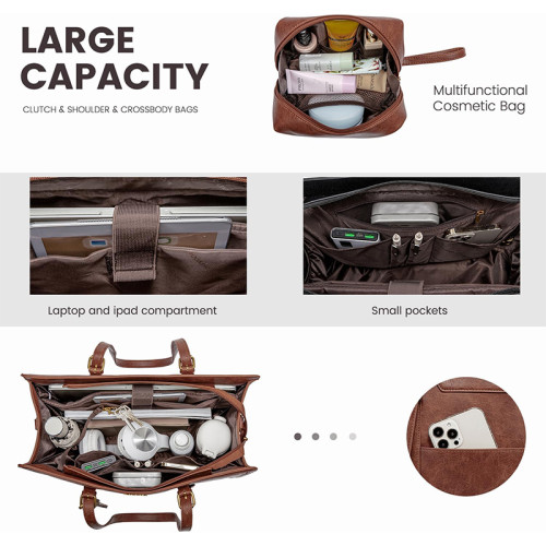 Wholesale Laptop Bag for Women Work Tote Bag Large Capacity Computer Purse with Clutch