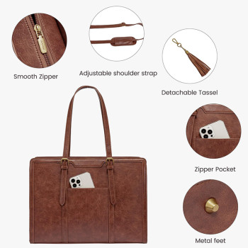 Wholesale Laptop Bag for Women Work Tote Bag Large Capacity Computer Purse with Clutch