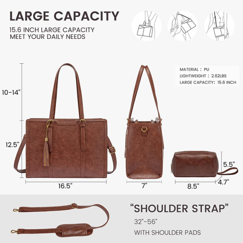 Wholesale Laptop Bag for Women Work Tote Bag Large Capacity Computer Purse with Clutch