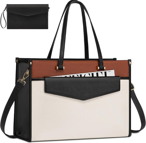 Custom Laptop Bag for Women Laptop Tote Purse 2-in-1 Professional Work Bag Business Briefcase with Clutch
