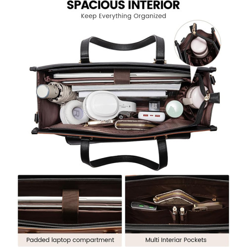 Custom Laptop Bag for Women Laptop Tote Purse 2-in-1 Professional Work Bag Business Briefcase with Clutch