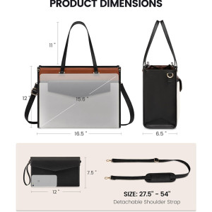 Custom Laptop Bag for Women Laptop Tote Purse 2-in-1 Professional Work Bag Business Briefcase with Clutch
