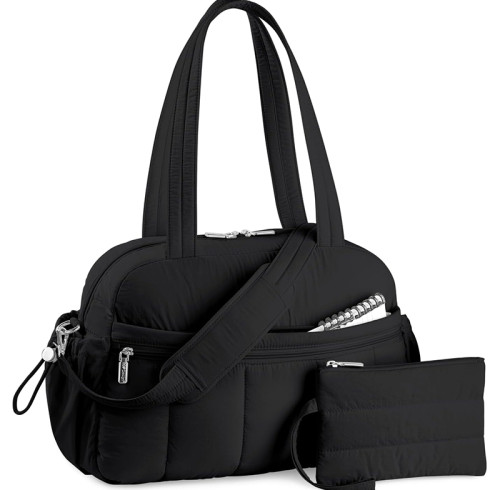 Design Travel Duffel Bag for Women, Puffer Gym Bag Sports Tote with Wet Pocket