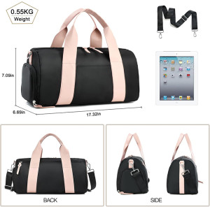 Custom Small Gym Bag for Women with Wet Pocket & Shoes Compartment