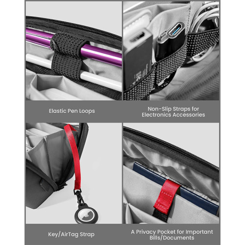 Factory Wholesale Electronic Organizer Accessory Pouch for MacBook Storage Bag with Removable Card Slots for USB Adapter, Memory Card