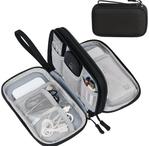 Factory Wholesale Travel Cable Organizer Pouch Electronic Accessories Carry Case Portable Waterproof Double Layers All-in-One Storage Bag