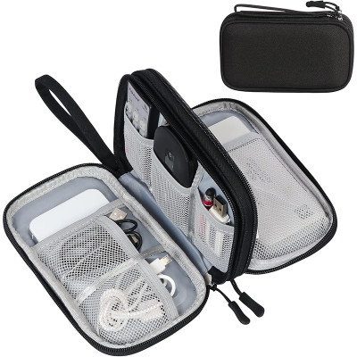 Factory Wholesale Travel Cable Organizer Pouch Electronic Accessories Carry Case Portable Waterproof Double Layers All-in-One Storage Bag