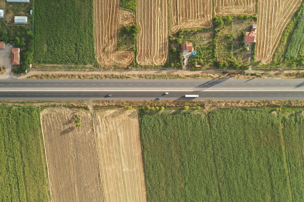 farmland receiving MAP fertilizer for balanced phosphorus crop nutrition