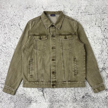 Denim Jacket Men | Army Green Vintage Style – Custom Streetwear OEM Manufacturer