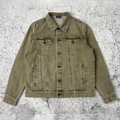 Denim Jacket Men | Army Green Vintage Style – Custom Streetwear OEM Manufacturer